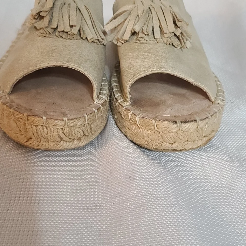 Seven Dials Faux Suede Espadrilles Slidws Shoes Oatmeal Size‎ 6 EUC